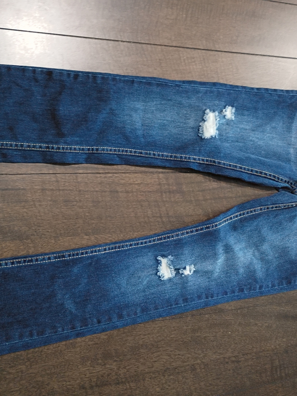 Levi's Girls Dark Blue Distressed Skinny Jeans